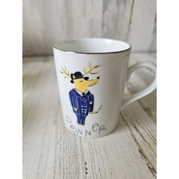 Pottery Barn Donner reindeer mug cup Christmas Xmas reindeer deer - Picture 1 of 6